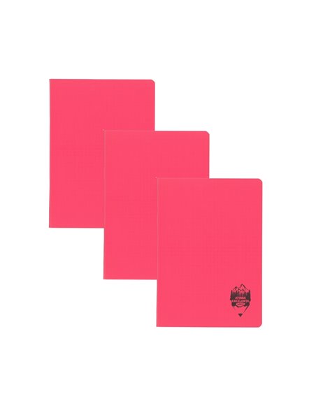 Set 3 x Caiet Daco A5, 48 file, 70g/mp, matematica, coperta plastic, Roz