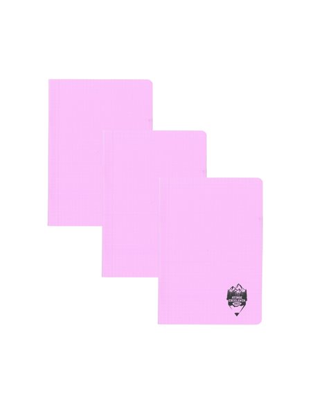 Set 3 x Caiet Daco A5, 48 file, 70g/mp, matematica, coperta plastic, Mov pastel