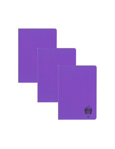 Set 3 x Caiet Daco A5, 48 file, 70g/mp, matematica, coperta plastic, Mov 
