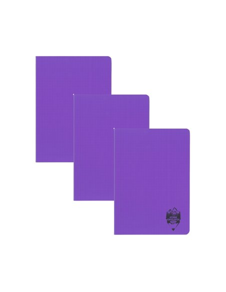 Set 3 x Caiet Daco A5, 48 file, 70g/mp, matematica, coperta plastic, Mov 