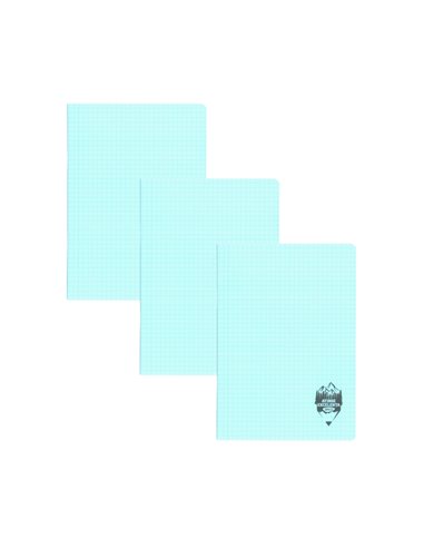 Set 3 x Caiet Daco A5, 48 file, 70g/mp, matematica, coperta plastic, Albastru deschis