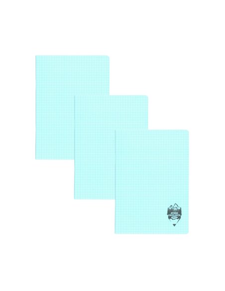 Set 3 x Caiet Daco A5, 48 file, 70g/mp, matematica, coperta plastic, Albastru deschis