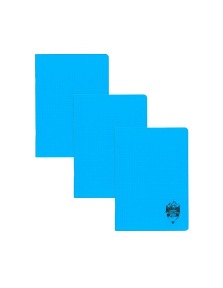 Set 3 x Caiet Daco A5, 48 file, 70g/mp, matematica, coperta plastic, Albastru 