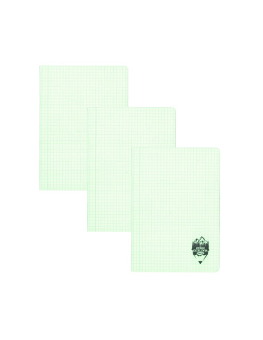 CT461AR/VERDEPASTEL-3BUC/SET,Set 3 x Caiet Daco A4, 60 file, 70g/mp, matematica, coperta plastic, Verde pastel