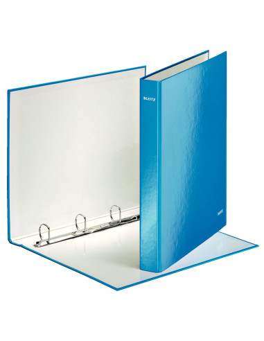 LZ42420036,Caiet mecanic wow Leitz, A4, 4 inele, 25 mm / 40 mm, Albastru Metalizat