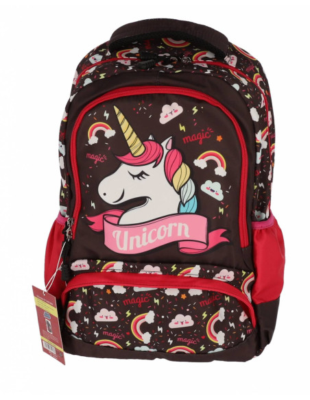 SWUNICOR01,Ghiozdan scoala Pigna, pentru clasa 0, 3 fermoare, motiv Unicorn, Negru SWUNICOR01,Ghiozdan scoala Pigna, pentru clasa 0, 3 fermoare, motiv Unicorn, Negru