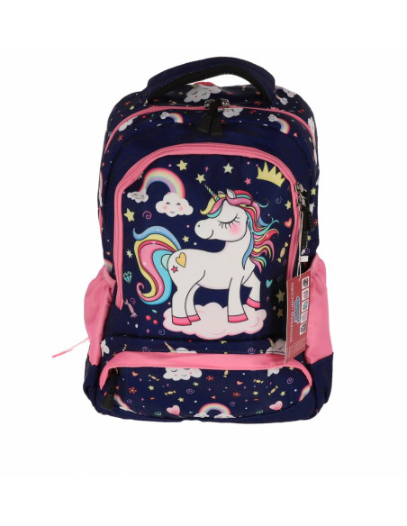 SWUNICOR08,Ghiozdan scoala Pigna pentru clasa 0, motiv Unicorn, Bleumarin happy SWUNICOR08,Ghiozdan scoala Pigna pentru clasa 0, motiv Unicorn, Bleumarin happy