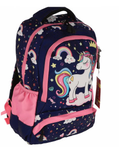 SWUNICOR08,Ghiozdan scoala Pigna pentru clasa 0, motiv Unicorn, Bleumarin happy 2