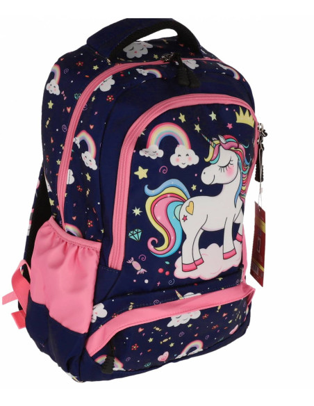 SWUNICOR08,Ghiozdan scoala Pigna pentru clasa 0, motiv Unicorn, Bleumarin happy SWUNICOR08,Ghiozdan scoala Pigna pentru clasa 0, motiv Unicorn, Bleumarin happy