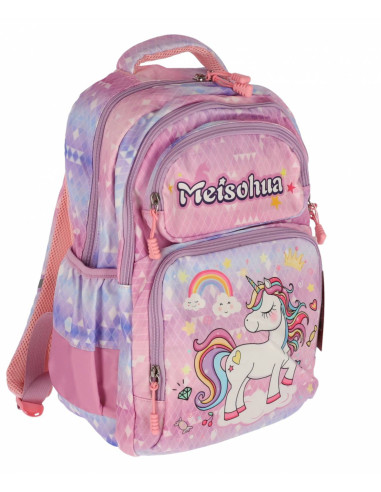 SWUNICOR10,Ghiozdan clasa 0 unicorn mov 4 fermoare pigna SWUNICOR10,Ghiozdan clasa 0 unicorn mov 4 fermoare pigna