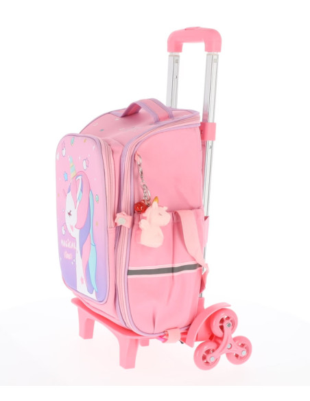 GNBTR4031R,Ghiozdan troller clasa 0 roz pigna