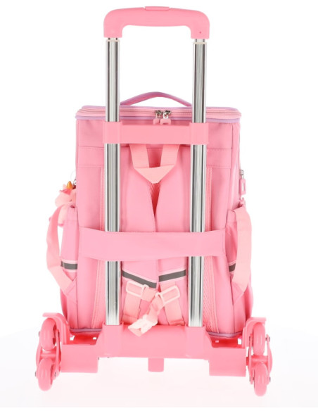 GNBTR4031R,Ghiozdan troller clasa 0 roz pigna