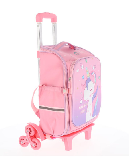 GNBTR4031R,Ghiozdan troller clasa 0 roz pigna