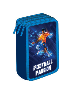 MCPE3F3311,Penar echipat 33 piese 3 fermoare fotbal albastru pigna