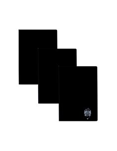 Set 3 x Caiet Daco A4, 60 file, 70g/mp, dictando, coperta plastic, Negru