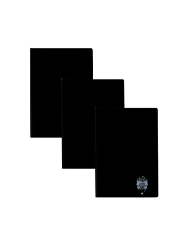 Set 3 x Caiet Daco A4, 60 file, 70g/mp, dictando, coperta plastic, Negru
