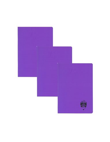 Set 3 x Caiet Daco A4, 60 file, 70g/mp, dictando, coperta plastic, Mov