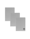 Set 3 x Caiet Daco A4, 60 file, 70g/mp, dictando, coperta plastic, Gri