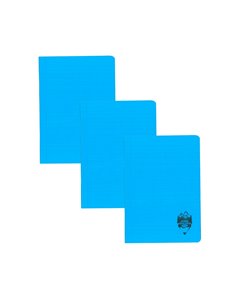 Set 3 x Caiet Daco A4, 60 file, 70g/mp, dictando, coperta plastic, Albastru