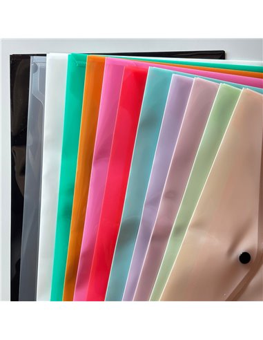 Set 12 x Mapa plastic cu capsa A4  Daco, 200 microni, Culori pastel