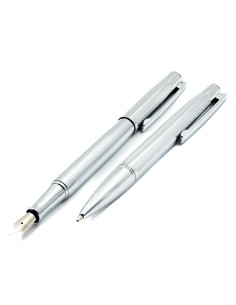 S2058,Set cadou - Stilou cu Pix CRESCO Elegant E850055 E-01, corp metalic, Argintiu