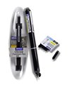 Stilou reatractabil Writech + 5 patroane cerneala albastra, Negru