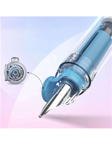 Stilou reatractabil Writech + 5 patroane cerneala albastra, Roz Stilou reatractabil Writech + 5 patroane cerneala albastra, Roz