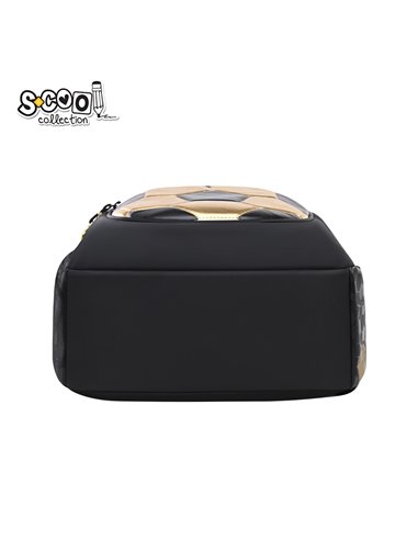 Ghiozdan scoala ergonomic S-COOL, 40X28X16 cm, Football gold edition