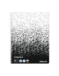 Caiet A4 cu spira Pelikan color edition, 80 file, 70 g/mp, matematica, Alb/Negru
