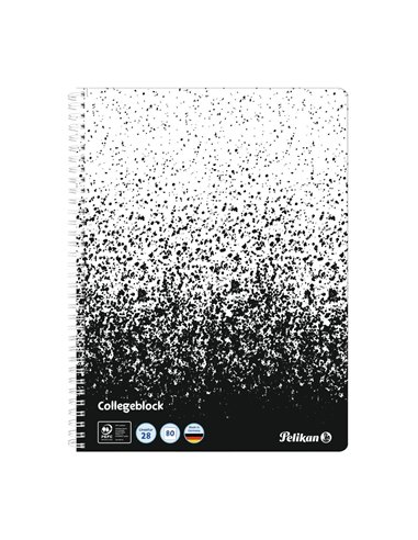 Caiet A4 cu spira Pelikan color edition, 80 file, 70 g/mp, matematica, Alb/Negru