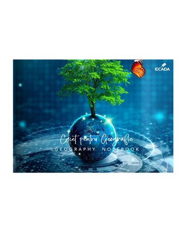 Caiet geografie Ecada, 17x24 cm, 24 file, 60 g/mp