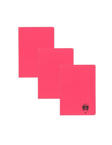 Set 3 x Caiet Daco A5 TIP II, 24 file, 100 g/mp, coperta plastic, Roz