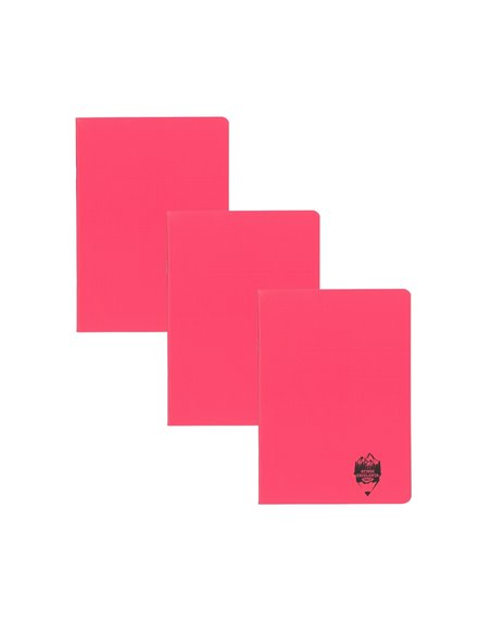 Set 3 x Caiet Daco A5 TIP I, 24 file, 100 g/mp, coperta plastic, Roz