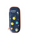 Penar oval, rigid cu un compartiment Deli, Motiv spaceship, Fermoar portocaliu