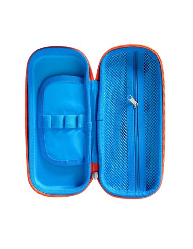 Penar oval, rigid cu un compartiment Deli, Motiv spaceship, Fermoar portocaliu Penar oval, rigid cu un compartiment Deli, Motiv spaceship, Fermoar portocaliu