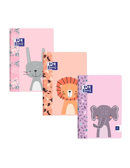 Set 3 caiete Oxford A5 Tip II, 24 file, 90 g/mp, Motiv kids, Fete