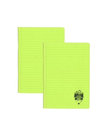 Set 2 caiete DACO A5, 100 file, 70g/mp, dictando, coperta plastic, Verde neon