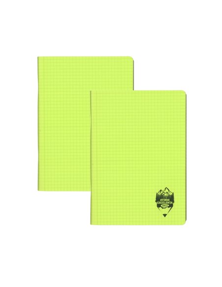 Set 2 caiete DACO A5, 100 file, 70g/mp, matematica, coperta plastic, Verde neon