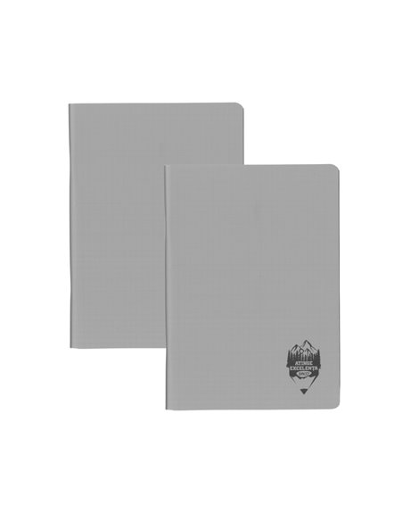 Set 2 caiete DACO A5, 100 file, 70g/mp, matematica, coperta plastic, Gri