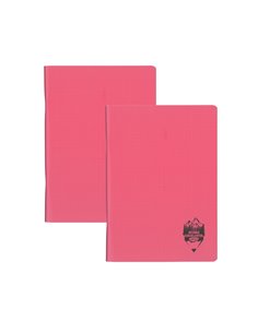 Set 2 caiete DACO A5, 100 file, 70g/mp, matematica, coperta plastic, Roz