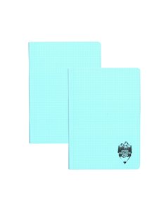 Set 2 caiete DACO A5, 100 file, 70g/mp, matematica, coperta plastic, Albastru deschis