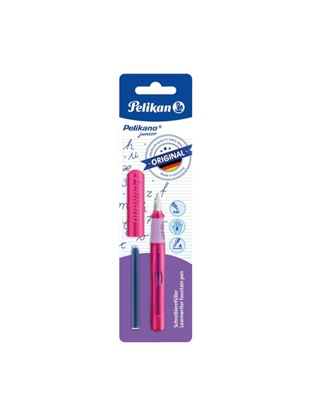 Stilou Pelikano Junior, penita A pentru dreptaci, grip economic, blister, Roz
