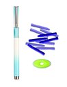 Stilou metalic cu cernala termosensibila, radiera si rezerve, Motiv chrome, Verde