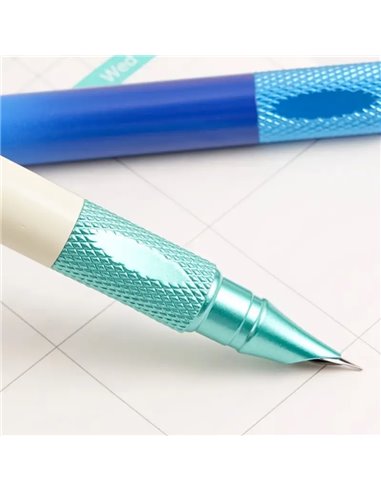 Stilou metalic cu cernala termosensibila, radiera si rezerve, Motiv chrome, Mov