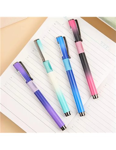 Stilou metalic cu cernala termosensibila, radiera si rezerve, Motiv chrome, Verde