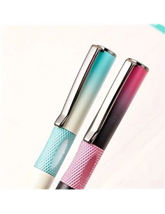 Stilou metalic cu cernala termosensibila, radiera si rezerve, Motiv chrome, Verde 2