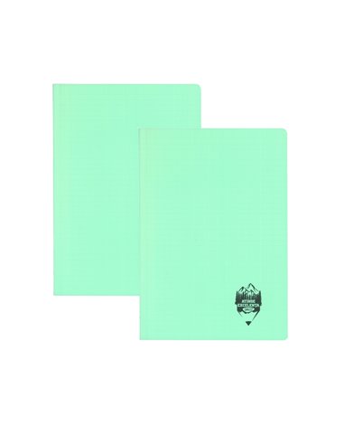 Set 2 caiete DACO A5, 100 file, 70g/mp, dictando, coperta plastic, Verde pastel