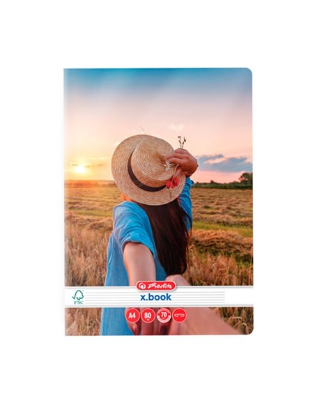 Caiet Herlitz A4, 80 file, 70g/mp, dictando, Motiv follow me 