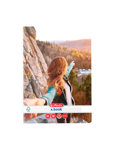 Caiet Herlitz A4, 80 file, 70g/mp, dictando, Motiv follow me 