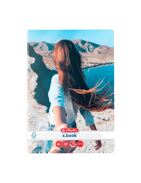 Caiet Herlitz A4, 80 file, 70g/mp, dictando, Motiv follow me 